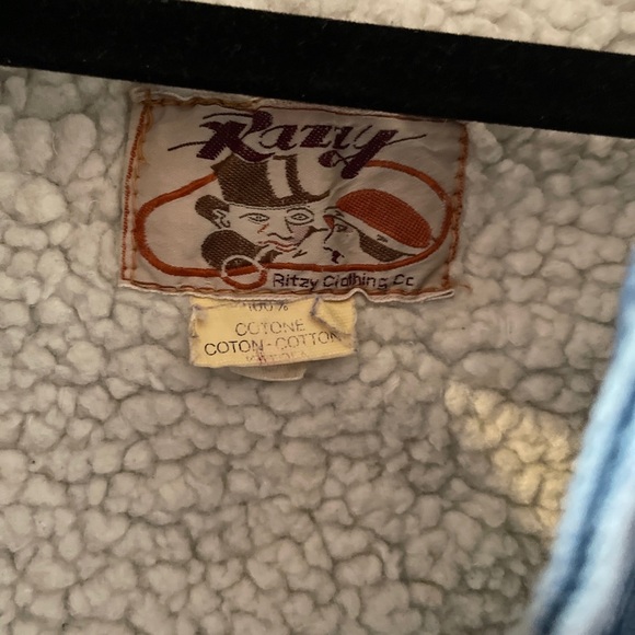 Vintage Men’s Blue Cotton Borg Sleeveless Denim Gilet Small - Picture 8 of 15